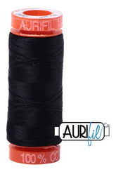 Aurifil Mako 50wt Cotton 200 m 220 yd. spool - 2692 Black